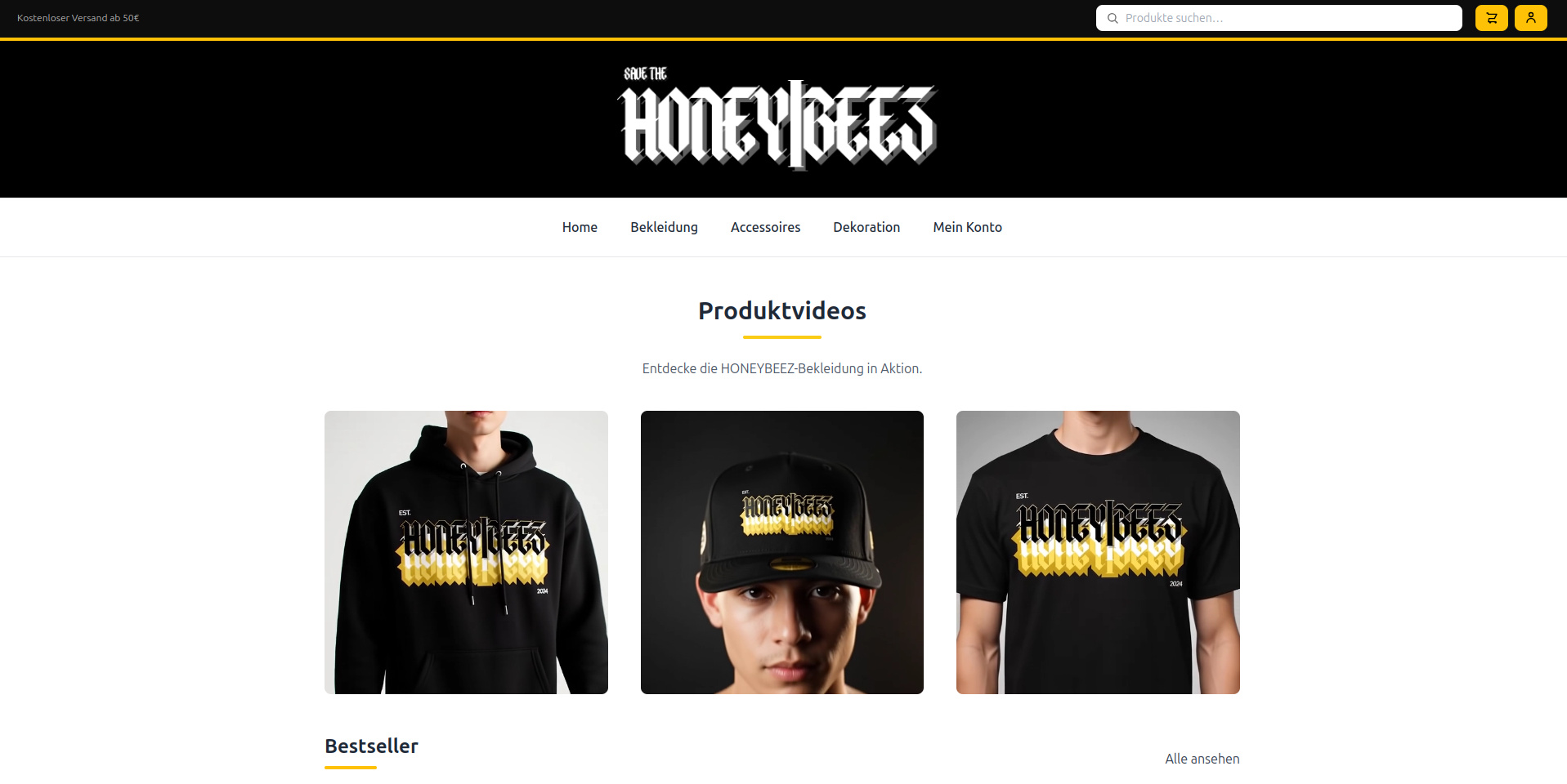Online-Shop Website Vorschau